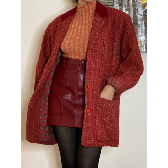 SOLD (VINTAGE) Album by Kenzo 90's Velvet Neck Oversized Jacket (S) - Picture 3 of 8